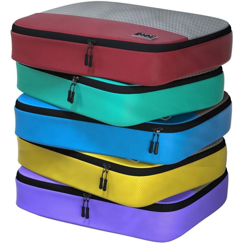 Large Packing Cubes for Travel - 5pc Packing Cubes for Suitcases - Lightweight